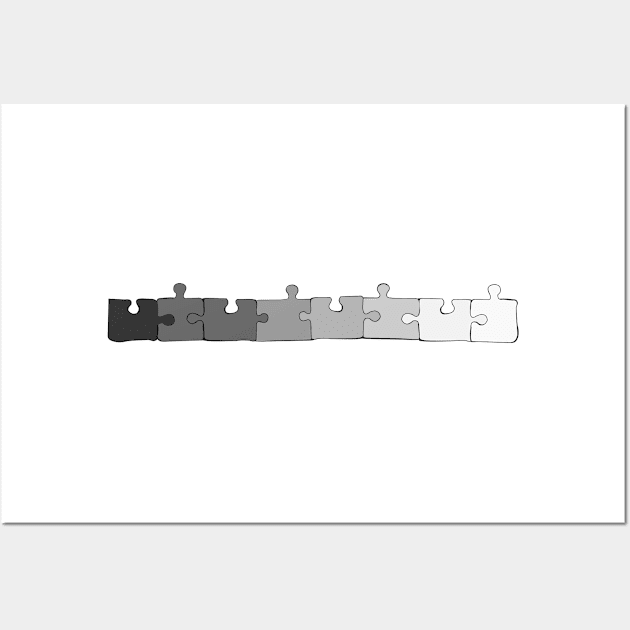 Greyscale Puzzle Wall Art by traditionation